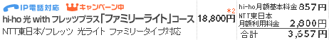 【hi-ho 光 with フレッツプラス「ファミリーライト」コース】NTT東日本/フレッツ 光ライト ファミリータイプ対応