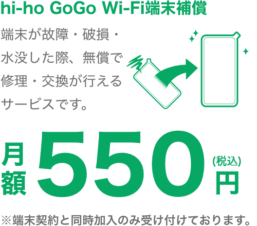 hi-ho GoGo Wi-Fi端末補償
